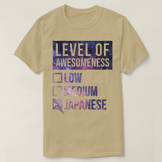 Funny Level of Awesomeness Low Medium Gift Japan J T-Shirt (Design vorne)