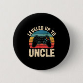Funny Leveled Up To Uncle Video Gamers Gaming Cute Button (Vorderseite)