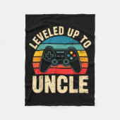 Funny Leveled Up To Uncle Video Gamers Gaming Cute Fleecedecke (Vorderseite)