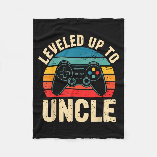 Funny Leveled Up To Uncle Video Gamers Gaming Cute Fleecedecke (Vorderseite)