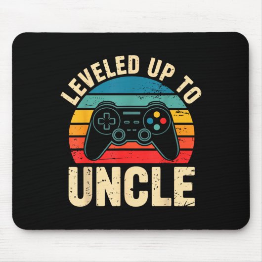 Funny Leveled Up To Uncle Video Gamers Gaming Cute Mousepad (Vorne)