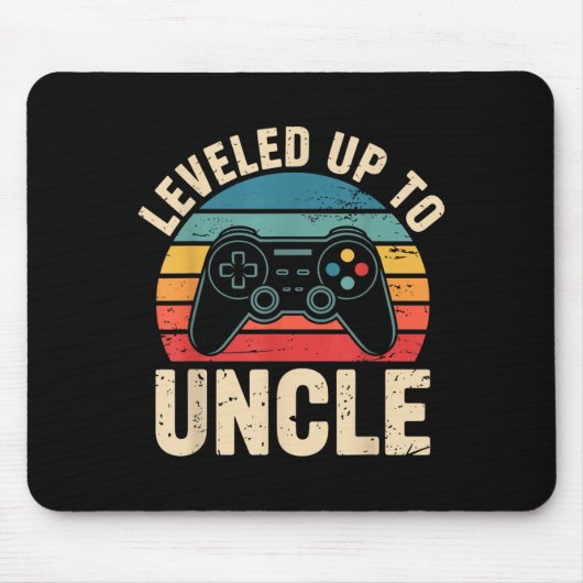 Funny Leveled Up To Uncle Video Gamers Gaming Cute Mousepad (Vorne)