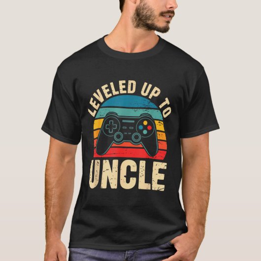 Funny Leveled Up To Uncle Video Gamers Gaming Cute T-Shirt (Vorderseite)