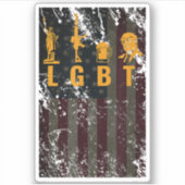 Funny LGBT Liberty Guns Beer Trump Unterstützung Aufkleber (Vorderseite)