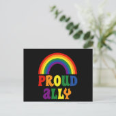 Funny LGBT Rainbow Pride Proud Ally Geschenk Ankündigungspostkarte (Stehend Vorderseite)