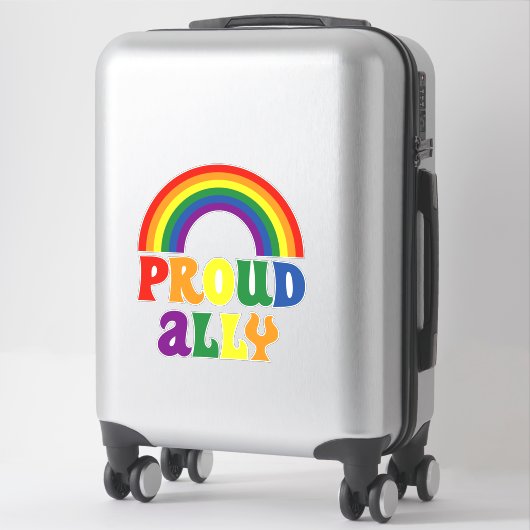 Funny LGBT Rainbow Pride Proud Ally Geschenk Aufkleber (Koffer)
