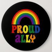 Funny LGBT Rainbow Pride Proud Ally Geschenk Button (Vorderseite)