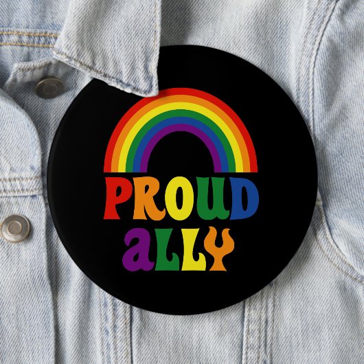 Funny LGBT Rainbow Pride Proud Ally Geschenk Button (Beispiel)