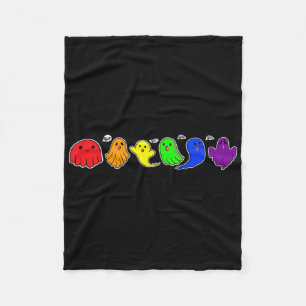 Funny Lgbtq Boo Ghost Spooky Halloween Rainbow Gay Fleecedecke