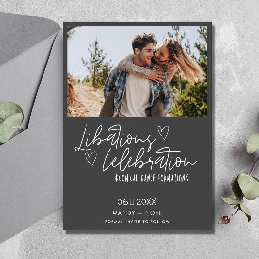 Funny Libations Celebration Foto Hochzeit Save The Date