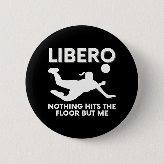 Funny Libero Volleyball Player Button (Vorderseite)