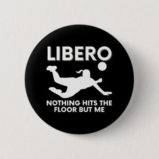 Funny Libero Volleyball Player Button