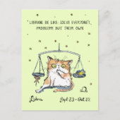 Funny Libra Postkarte Zodiac Cat Star Schild Postk (Vorderseite)