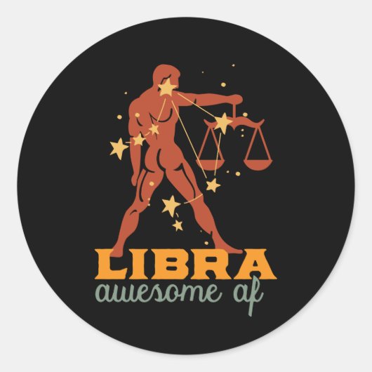 Funny Libra Zodiac Star Astrologie Phantastisch AF Runder Aufkleber (Vorderseite)