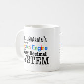 Funny Librarian Dewey Decimal Search Motor System Kaffeetasse (Vorderseite Links)