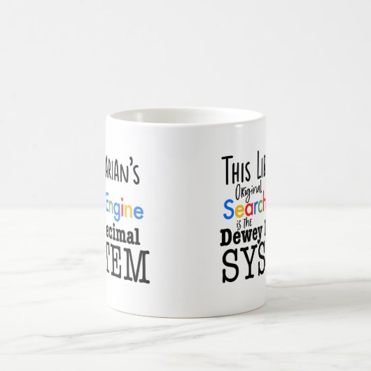 Funny Librarian Dewey Decimal Search Motor System Kaffeetasse (Mittel)