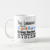 Funny Librarian Dewey Decimal Search Motor System Kaffeetasse (Links)
