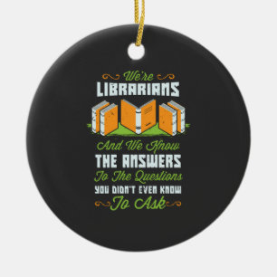 Funny Librarian Geschenke Keramik Ornament