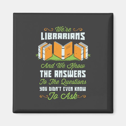 Funny Librarian Geschenke Magnet (Vorne)