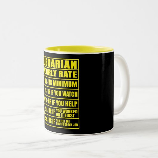 Funny Librarian Hourrate Tasse (VorderseiteRechts)