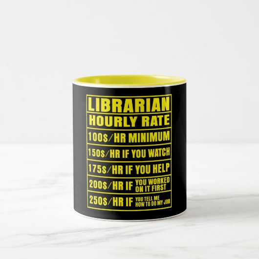 Funny Librarian Hourrate Tasse (Mittel)