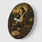 Funny Librarian Mona Lisa Library Lover Gift Große Wanduhr (Winkel)