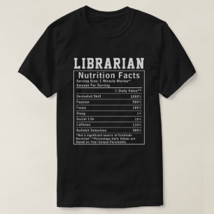 Funny Librarian Nutrition Fakten Mitarbeiter Mitar T-Shirt