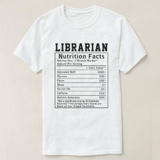 Funny Librarian Nutrition Fakten Mitarbeiter Mitar T-Shirt