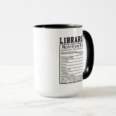 Funny Librarian Nutrition Fakten Mitarbeiter Mitar Tasse (VorderseiteRechts)
