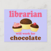 Funny Librarian Postcard Postkarte (Vorderseite)