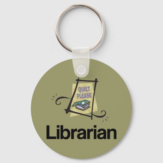 Funny Librarian Quiet Bitte Bibliotheksgeschenk Schlüsselanhänger (Vorderseite)