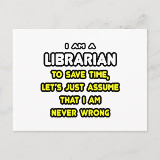 Funny Librarian T - Shirt und Geschenke Postkarte