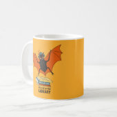 Funny Librarian Teacher Art - Niedliches Bat Book Kaffeetasse (Vorderseite Links)