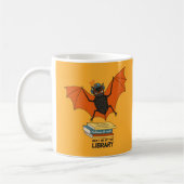 Funny Librarian Teacher Art - Niedliches Bat Book Kaffeetasse (Links)