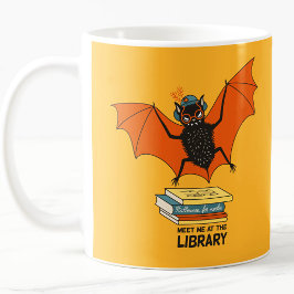 Funny Librarian Teacher Art - Niedliches Bat Book Kaffeetasse