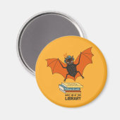 Funny Librarian Teacher Art - Niedliches Bat Book Magnet (Vorderseite/Rückseite)