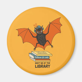 Funny Librarian Teacher Art - Niedliches Bat Book Magnet