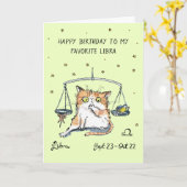 Funny Librone Karte Zodiac Cat Star Sternzeichen H (Gelbe Blume)