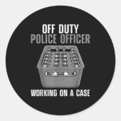Funny Lice Officer Design Männer Polizist Lippe O Runder Aufkleber (Vorderseite)