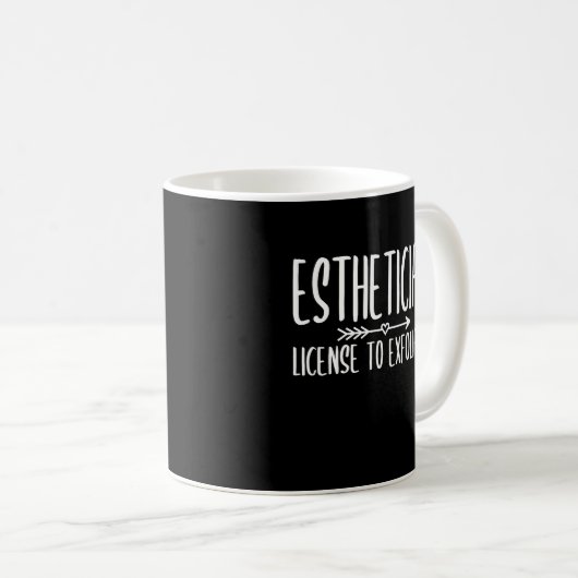 Funny Licence of Esthetician zur Exfoliation Kaffeetasse (VorderseiteRechts)