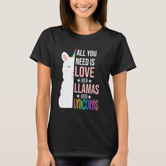 Funny Liebe Alles was du brauchst ist Liebe Llama T-Shirt (Vorderseite)