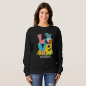 Funny Liebe Basketball Osterfest Ei Jagdhütten Bas Sweatshirt (Vorne ganz)
