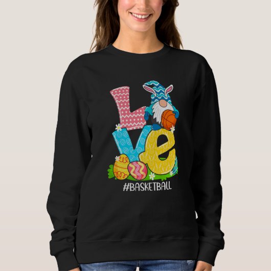 Funny Liebe Basketball Osterfest Ei Jagdhütten Bas Sweatshirt (Vorderseite)