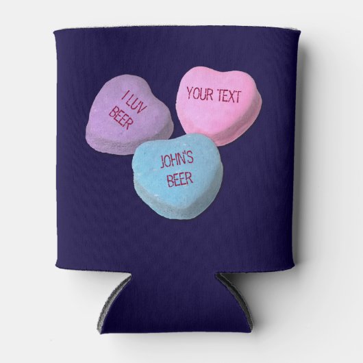 Funny Liebe Beer Candy Heart Custom Text Dosenkühler (Vorderseite)