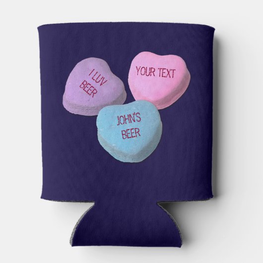 Funny Liebe Beer Candy Heart Custom Text Dosenkühler (Rückseite)