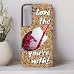 Funny Liebe Der Wein, den du mit Botschaft hast Samsung Galaxy Hülle<br><div class="desc">Mit einem Korkhintergrund und einem Glas Rotwein in Aktion dieses Handy Gehäuse macht eine lustige Geschenkidee für den Weinliebhaber. Personalisieren oder entfernen Sie den Text,  oder bearbeiten Sie mit dem Entwurfstool,  um einen Schriftart Stil,  Größe und Farbe,  die Sie möchten auszuwählen.</div>