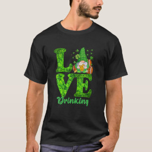 Funny LIEBE Drinks Gnome Beer Lover Happy St Patr T-Shirt