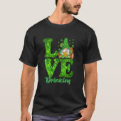 Funny LIEBE Drinks Gnome Beer Lover Happy St Patr T-Shirt (Vorderseite)