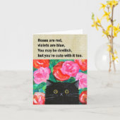 Funny Liebe Gedicht Niedlich Black Cat Valentinsta Karte (Gelbe Blume)