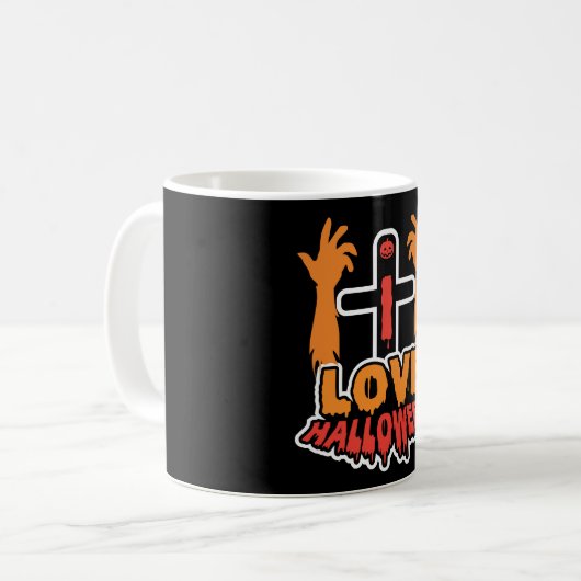 Funny Liebe Halloween Spooky Zombie Hands Kaffeetasse (Vorderseite Links)